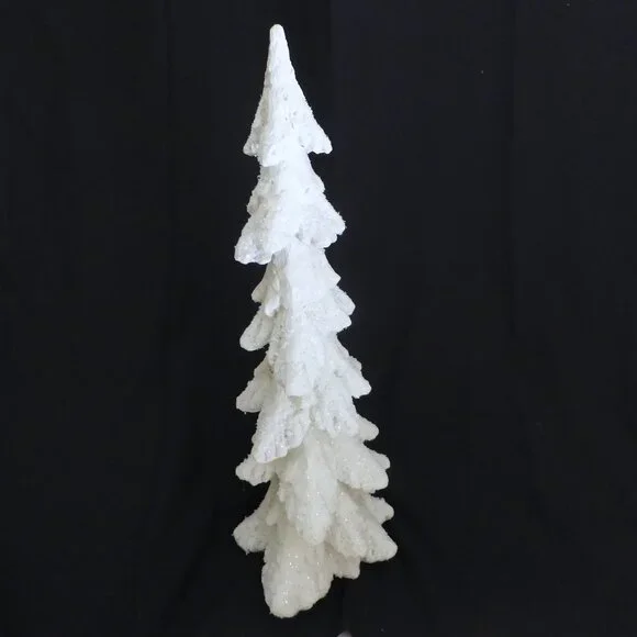 NEW 18” SNOW COVERED CHRISTMAS WINTER FOREST PINE TREE RESIN DECORATION - Picture 5 of 10
